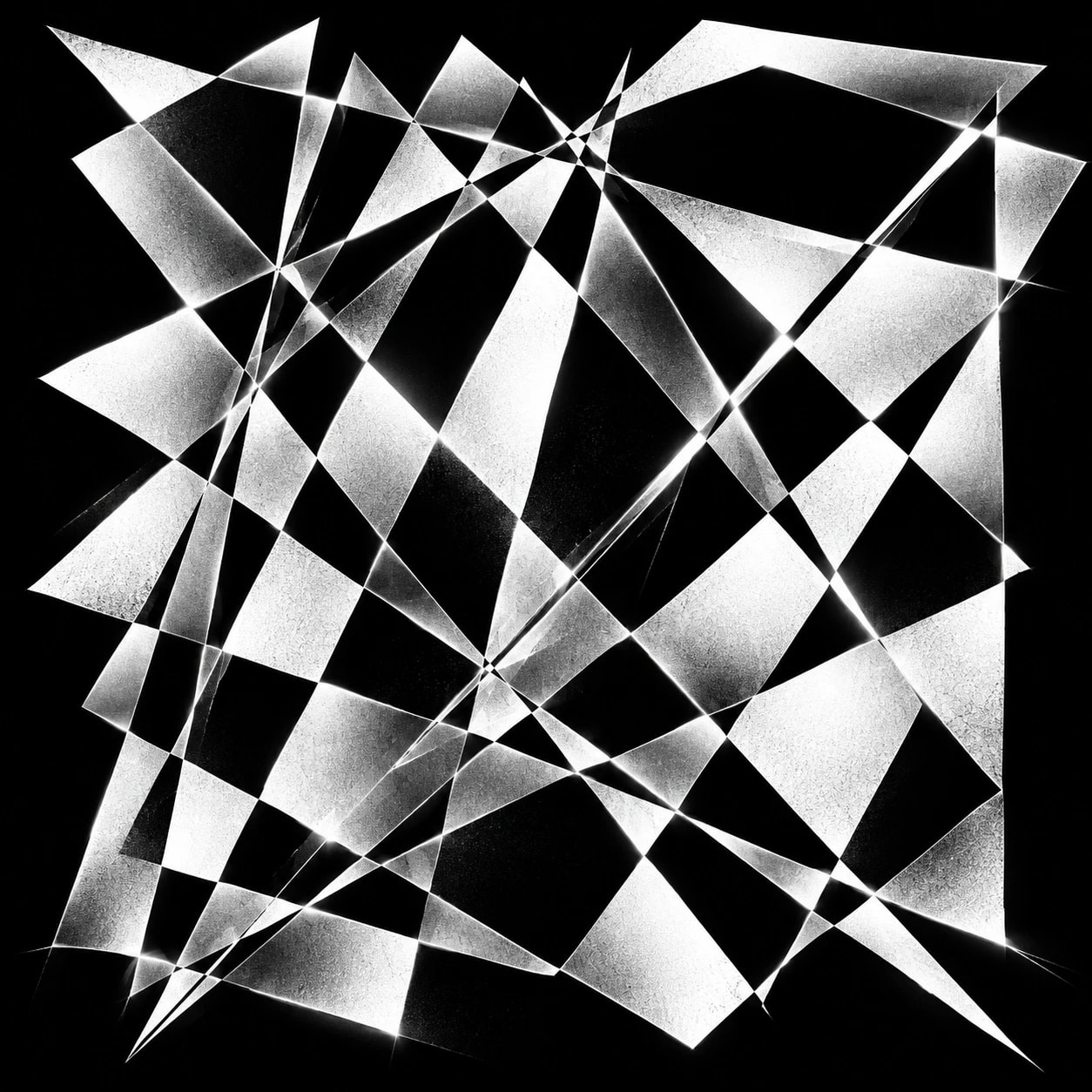 Monochrome Shattered Glass Geometry by RosePhotoArt